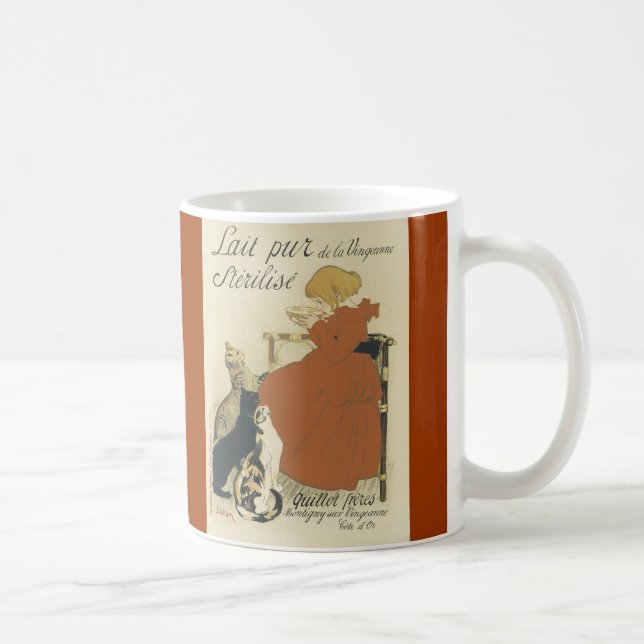 Gatos y taza de café (francesa) del chica (Derecha)