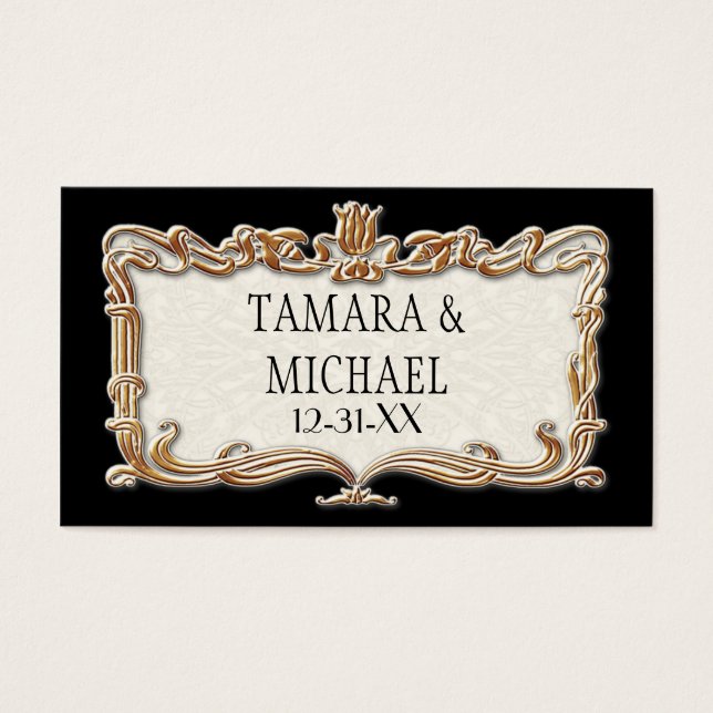 Gatsby Art Deco Nouveau Lace Faux Gold Tulip (Frente)