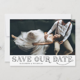 Gatsby Art Deco Typography Black Save the Date