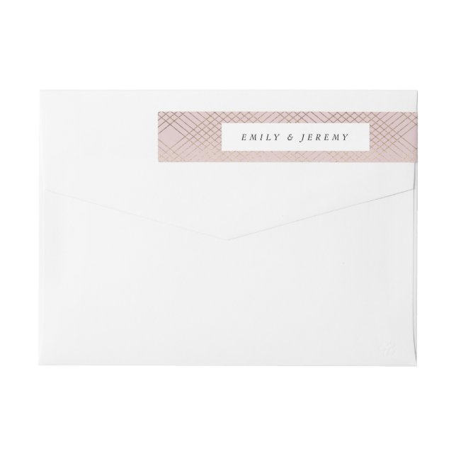 Gatsby de oro rosado geométrico Boda (Reverso)