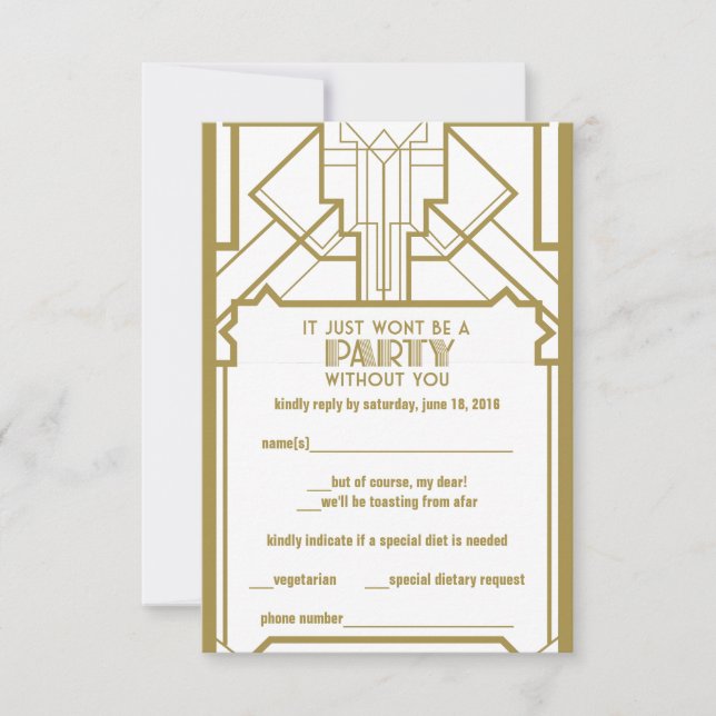 Gatsby RSVP de los años 20 (Anverso)