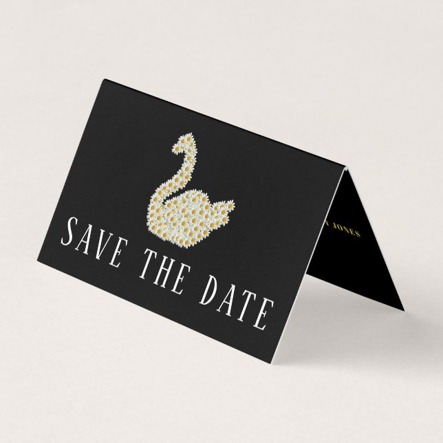 Gatsby Style Floral Swan, Foto Guardar tarjeta de  (Anverso)