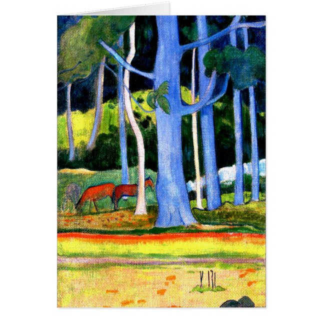 Gauguin - Paisaje con dos trozos de árbol azul (Frente)