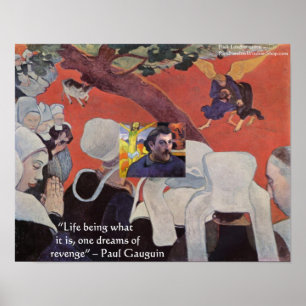 Gauguin Único Después del Sermón Póster con cita