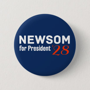 Gavin Newsom presidente 2028 botón
