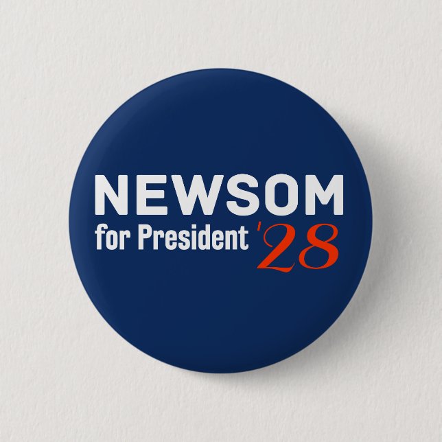 Gavin Newsom presidente 2028 botón (Anverso)