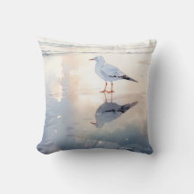 Gaviota en el Cojín decorativo de playa