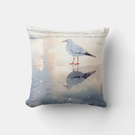 Gaviota en el Cojín decorativo de playa