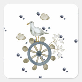 Gaviota Golpeando A Un Pegatina De Viaje