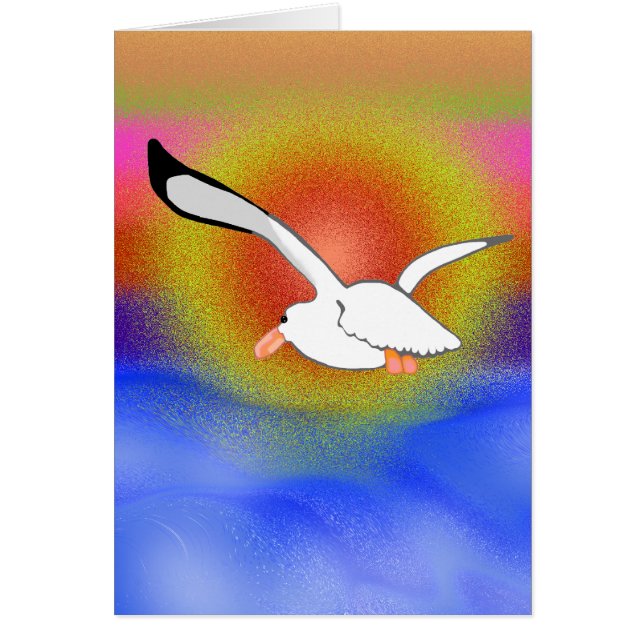 Gaviota y puesta del sol (Frente)