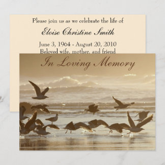 Gaviotas que toman la invitación de la ceremonia