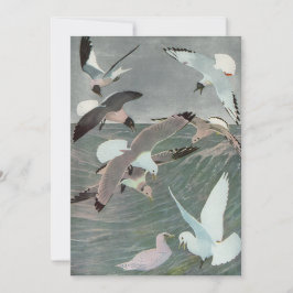 Gaviotas sobre olas del océano por Louis Agassiz F