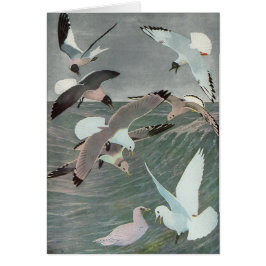 Gaviotas sobre olas oceánicas por Louis Agassiz Fu