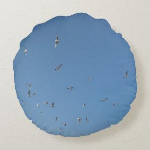 Gaviotas voladoras redondeadas a almohada