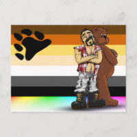 Gay bear bandera Postal card