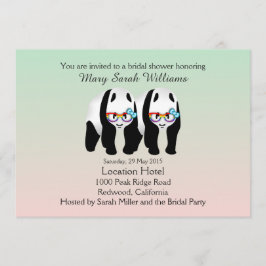 Gay divertido Pandas oso Bridal Shower Invitación
