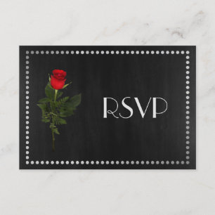 Gay Elegant Black and Silver RSVP con Rosa
