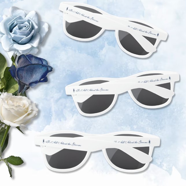 Gay Grooms Boda Rosas azules gafas de sol (Subido por el creador)