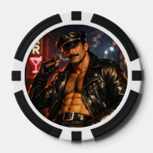 Gay Leather Daddy Fichas de Póquer de los 70 – Dob