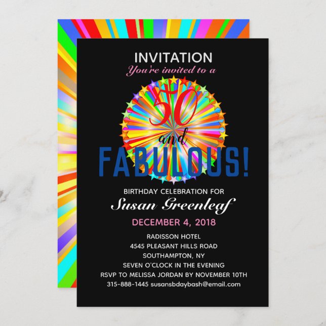 Gay LGBTQ Cualquier edad Fabulosa Invitación de cu (Anverso / Reverso)
