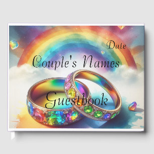 Gay Lgbtq, libro de visitas del Boda de los anillo
