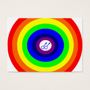 Gay Men Round Rainbow Call Me Card