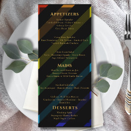 Gay Men Wedding Elegant Rainbow Menu