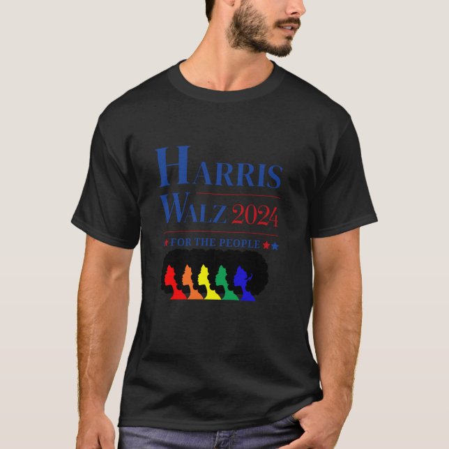 Gay Pride Harris Walz Camisa 2024 LGBTQ Queer Lesb (Anverso)