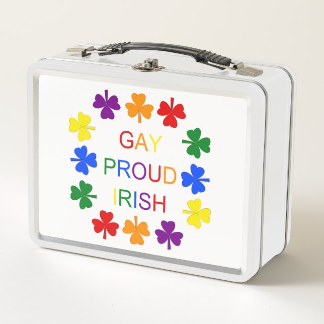 Gay Proud Irlandés LGBT Rainbow Shamrock (Anverso)