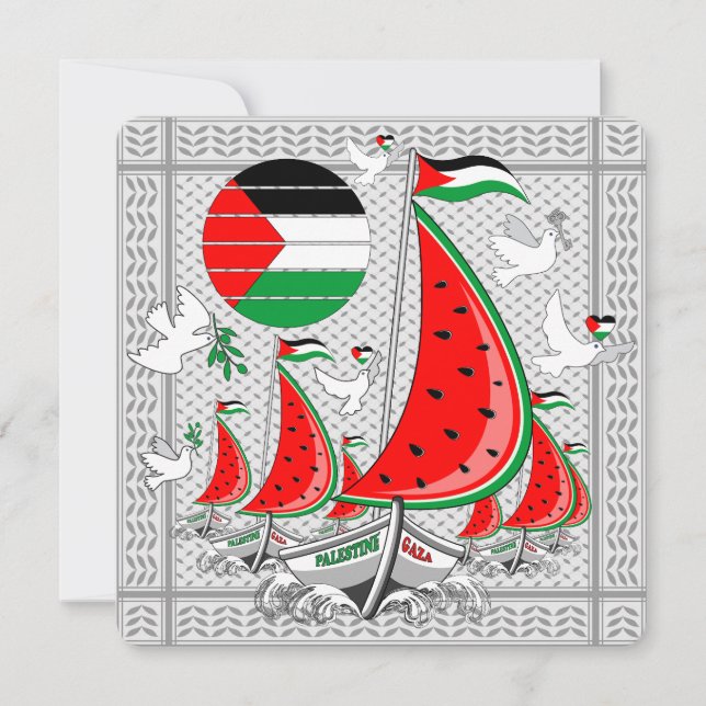 Gaza: Barcos de la Flotilla de Sumuda por la Liber (Anverso)