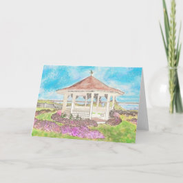 Gazebo Blanco Pintado En Tarjeta De Saludo De Cape