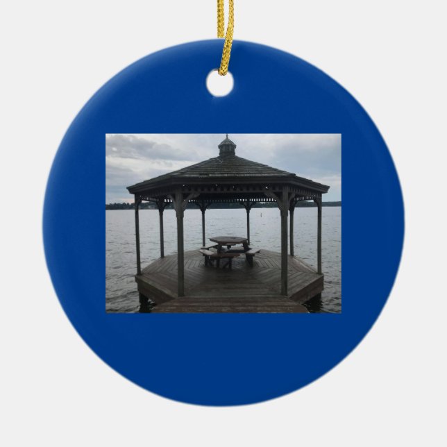 "GAZEBO EN EL LAGO" ORNAMENTO CERAMICO (Frente)
