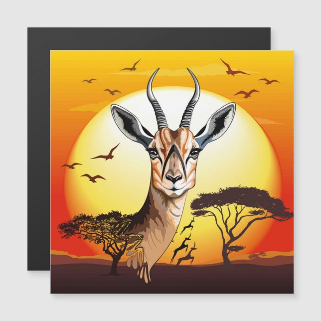 Gazelle Animal salvaje Antelope africano (Anverso/Reverso)