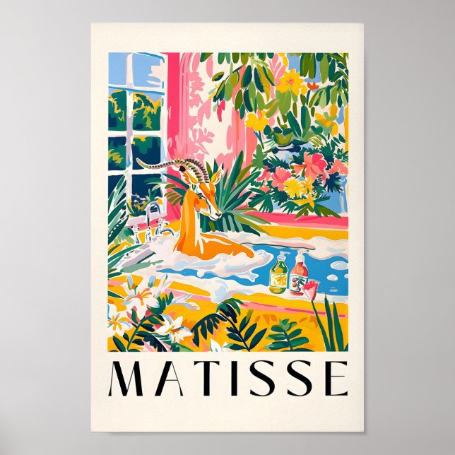 Gazelle En Bañera Impresión Graciosa, Decoración D (Frente)