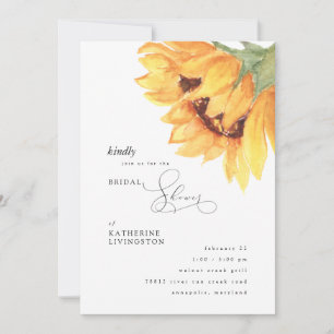 Gazing Sunflower Elegant Bridal Shower Invitación