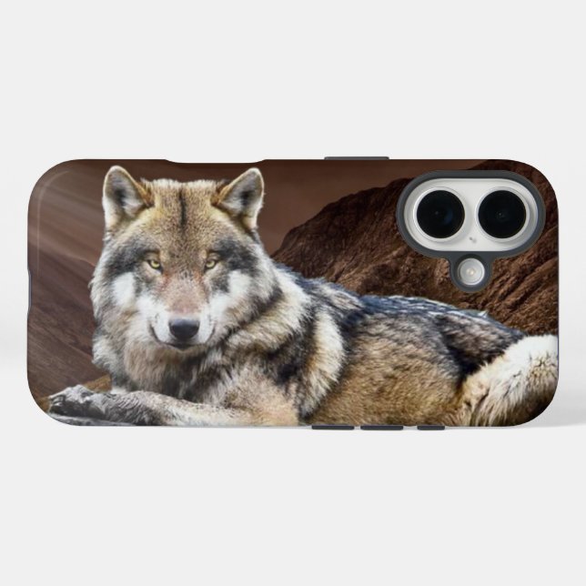 Gazing Wolf Apple iPhone 16 Funda (Reverso (Horizontal))