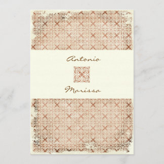 GC| INVITACIÓN ELEGANTE DE CORAL VINTAGE