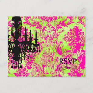 GC Jolie Chandelier Hot Lime Damask RSVP