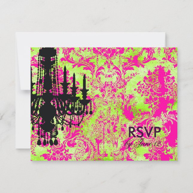 GC | Jolie Chandelier Hot Lime Damask RSVP (Anverso)