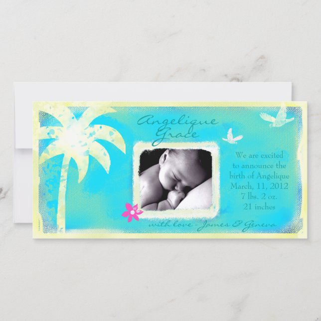 GC | Paraíso encontrado Invitación de niña bebé (Anverso)