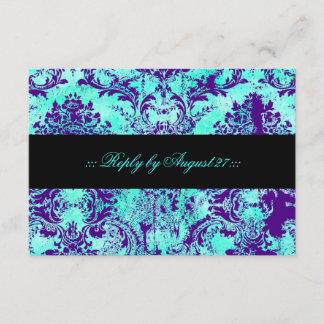 GC Vintage Turquoise & Purple Damask RSVP