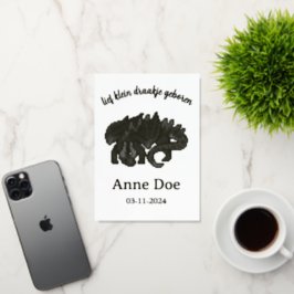 Geboorte kaartje Draakje, pixel art