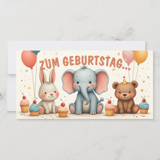 Geburtstagsfreude mit tierischen Freunden (Anverso)