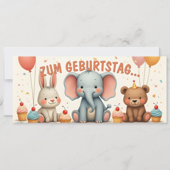 Geburtstagsfreude mit tierischen Freunden (Anverso)