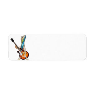 gecko con la etiqueta de la guitarra