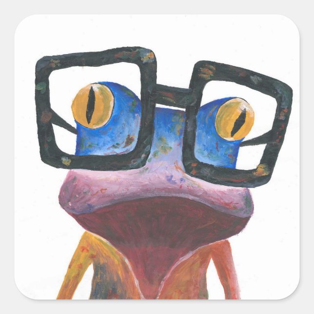 Gecko con Pegatina retro de gafas (Anverso)