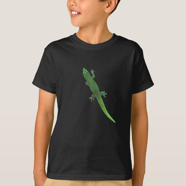 Gecko digital sobre camiseta de niño (Anverso)