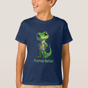 Gecko en camiseta tropical