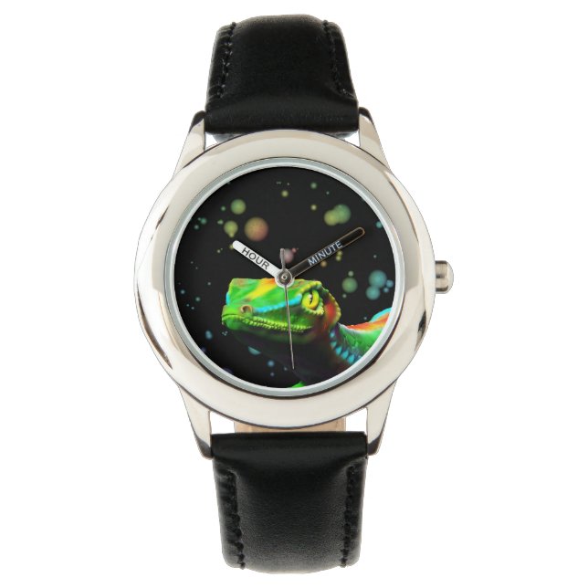 Gecko Lizard Colores arcoiris relojes (Anverso)