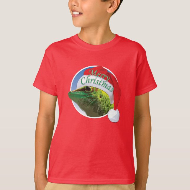 Gecko navidades - Camiseta básica de las manos de  (Anverso)